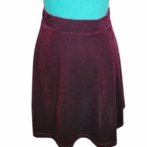 Red Velvet Skirt- Shein